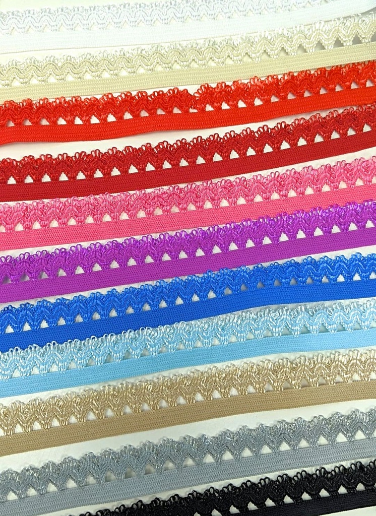 Puntilla elástica decorativa colores 15mm, Imagen detalle 3215
