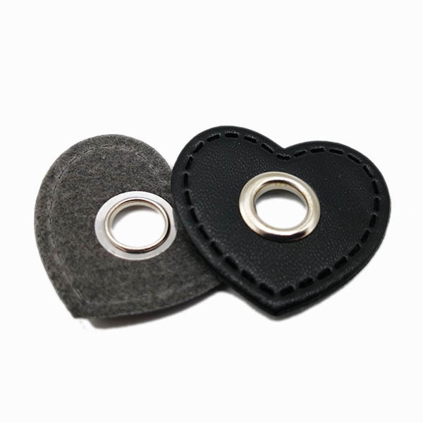 Parche de piel eco con ojete de 8mm CORAZON, Imagen detalle 4721