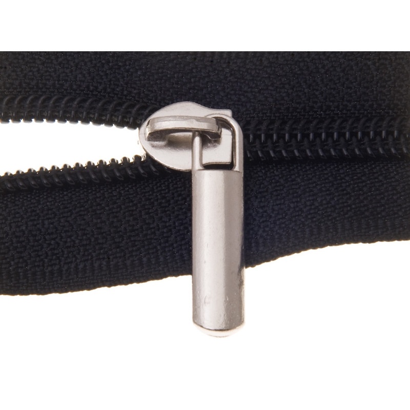Cursor 3mm decorativo plateado BARRA para cremallera continua de nylon fina, Imagen detalle 7222