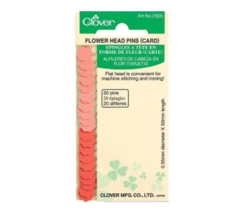 [20alfileresCloverFlor] Alfileres cabeza flor CLOVER  ROJO para tejido medio