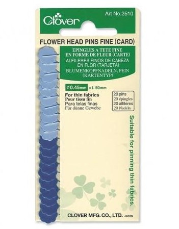 [20alfileresCloverFlorazul] Alfileres cabeza flor CLOVER AZUL tejido fino