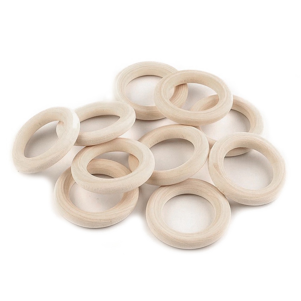 [aro40mm] Aro pequeño de madera pulida no tratada 4cm exterior 2,5cm interior