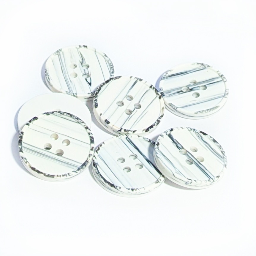 Botón blanco-gris efecto mármol 2,8cm