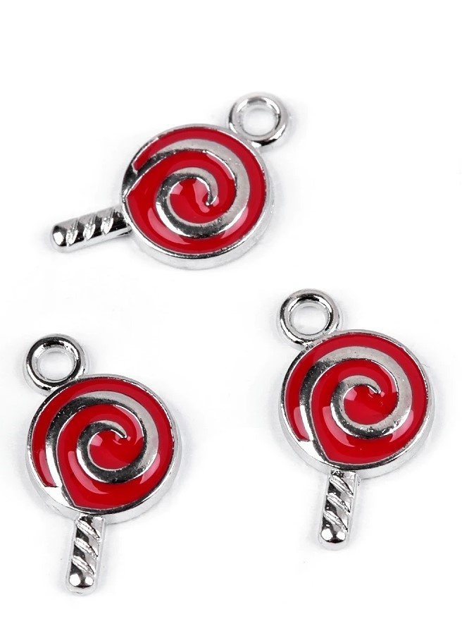 [charmlacadopiruleta] Charm lacado piruleta (unidad)