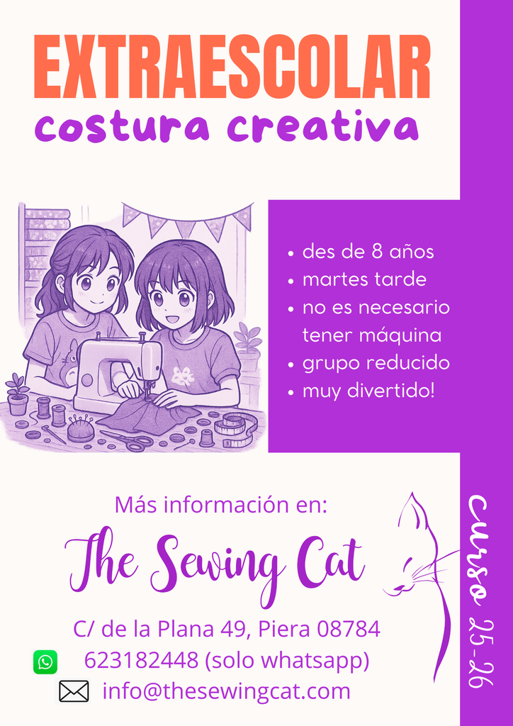 [extraescolarmatricula] Matrícula Extraescolar Costura Creativa (8 a 14 años)