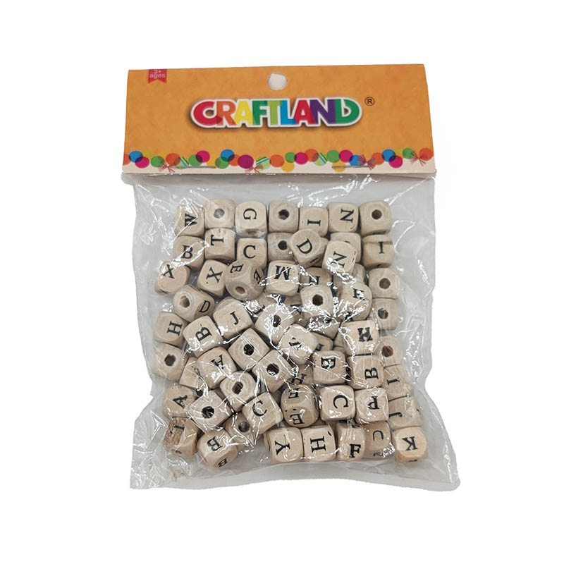 [letras madera] Abalorios cuadrados Letras