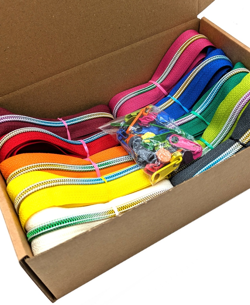 Pack Cremallera continua irisada colores