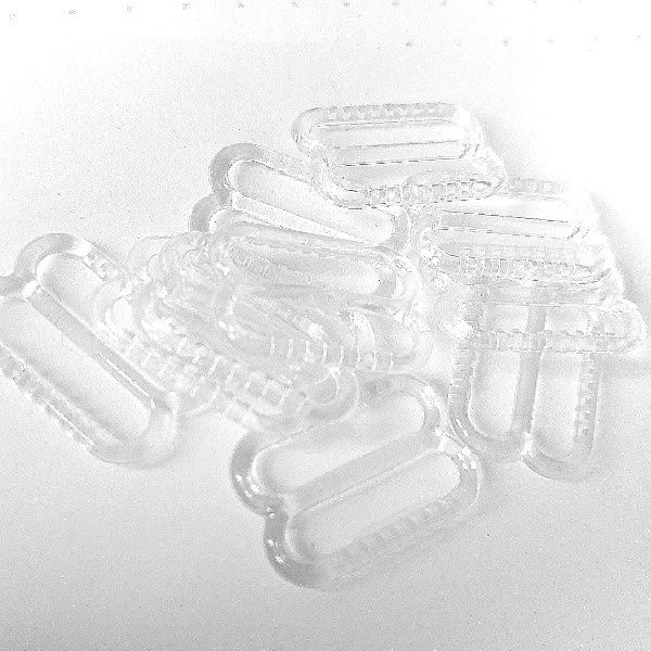 Regulador transparente de plástico para tirante de lencería-12mm
