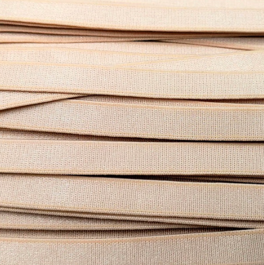 [tirantesatinado12mmbeige] Tirante elástico firme satinado para lenceria 12mm (Beis)