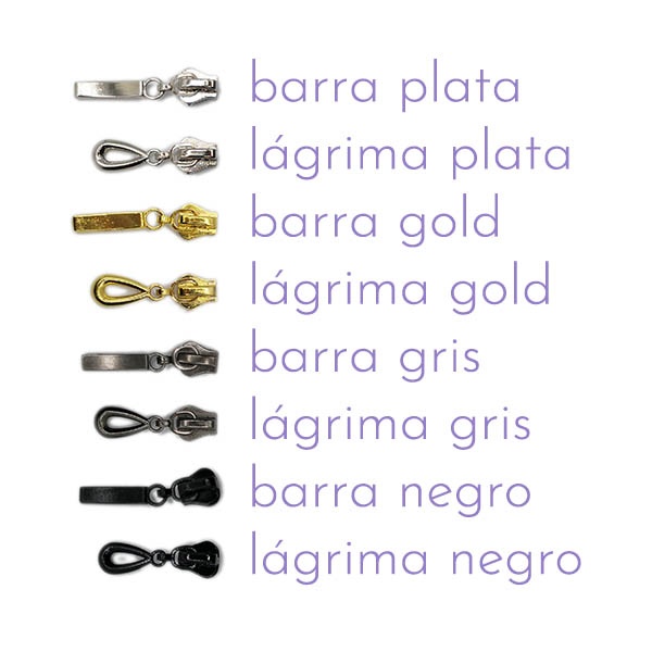 Cursor decorativo para cremallera continua inyectada