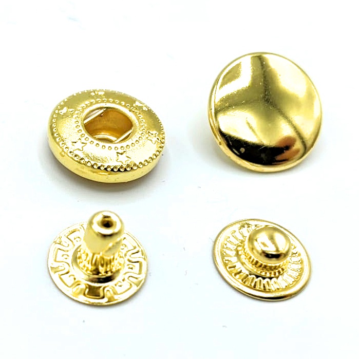 [snapmetalKedi10_dor] Snap metálico para prensa Kedi 10mm (Dorado)