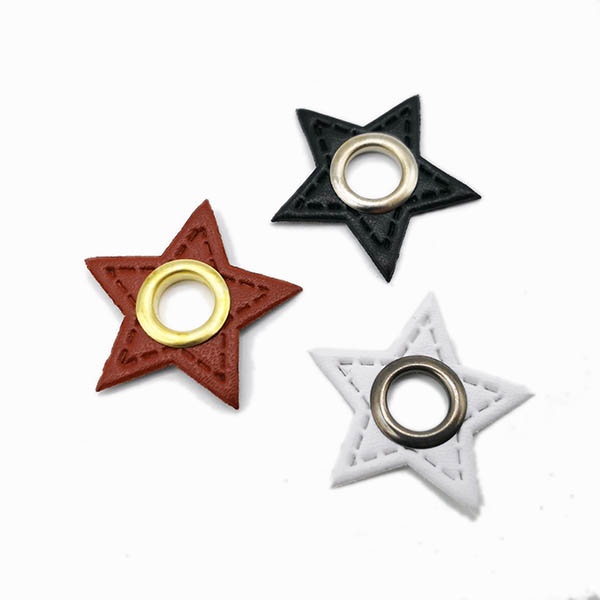 Parche de piel eco con ojete de 8mm ESTRELLA