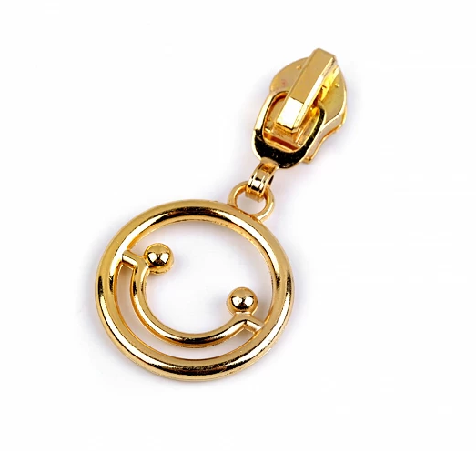 [cursor5SMILEgold] Cursor SMILE para cremallera ancha de 5mm de nylon (Dorado)