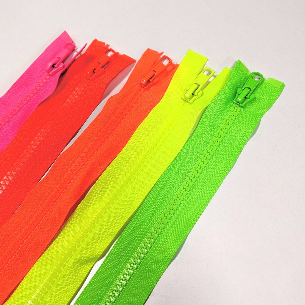 [abiertafluor60_ama_flu] Cremallera FLUOR con separador, 60cm (Amarillo Fluor)