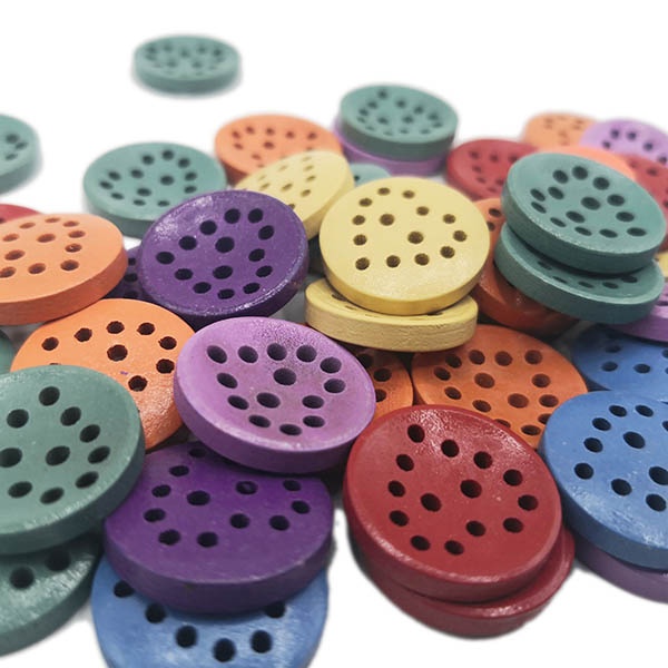 [botonbordadocolores_azu_cob] Botones de madera para bordar en colores (Azul Cobalto)