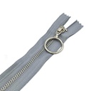 Cremallera metálica de 20cm con cursor decorativo aro