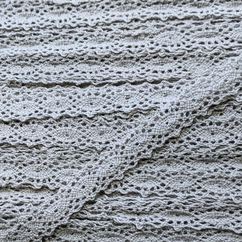 Puntilla de algodón (no elástica) de 12mm