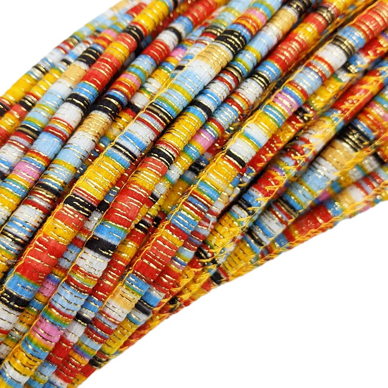 [cordetnico6mmam] Cordón grueso decorativo étnico (Amarillo Banana)